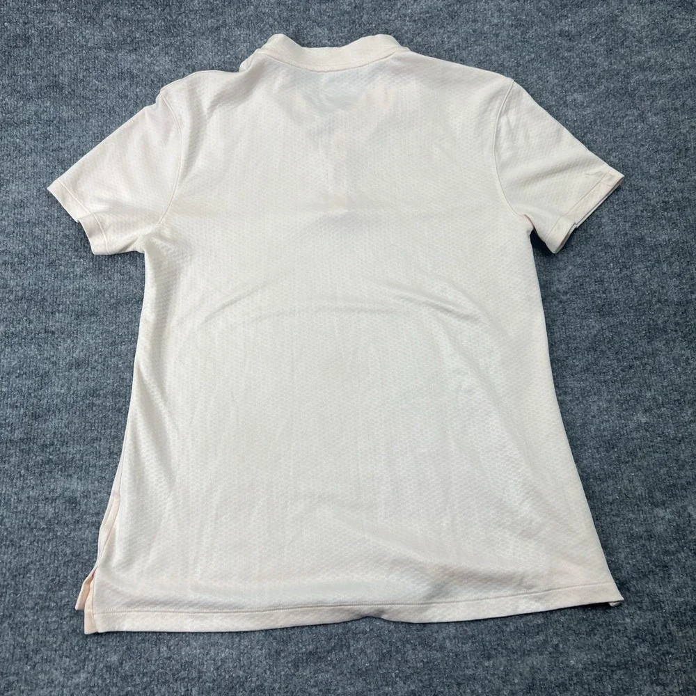 Nike Dri-Fit Women's Polo Pink /‎ Peach Size M Medium.  1/4 Zip Short Sleeve.